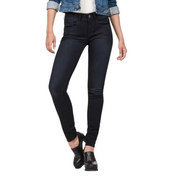 g-star raw Denim - G-Star Raw jeans Lyn mid waist skinny dark blue size 24x32
